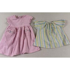 Vtg Girls Dress 2T Seersucker Sweet Potatoes Carters 1970s? Top Pastels Boho